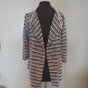 YPeck & Peck Navy and White Striped Cardigan